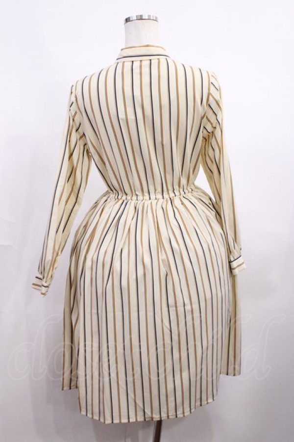 画像2: Fi.n.t / ロゴリボン付きマルチストライプワンピース Free CREAM H-25-12-22-1004-CA-OP-NS-ZH (2)