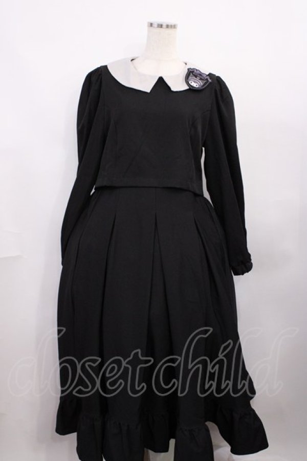 画像1: m petit by misako / サンリオキャラクターズコラボ クロミワッペン付きワンピース M ブラック H-25-12-22-1005-LO-OP-NS-ZH (1)