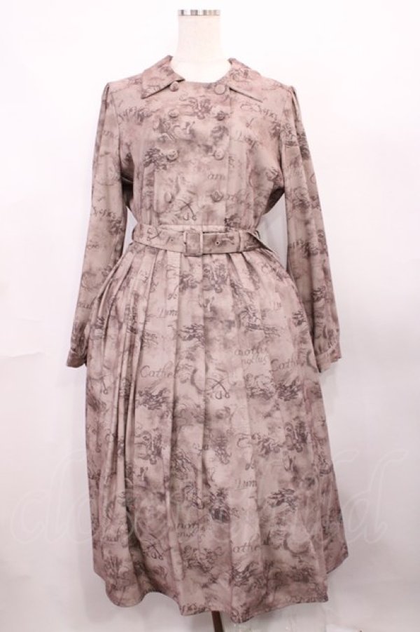 画像1: an another angelus / エンジェル柄ダブル釦ワンピース Free BROWN H-25-12-22-1006-CA-OP-NS-ZH (1)