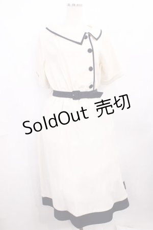 画像: Fi.n.t / サイド衿バイカラーワンピース Free OFF WHITE/NAVY H-25-12-22-1007-CA-OP-NS-ZH