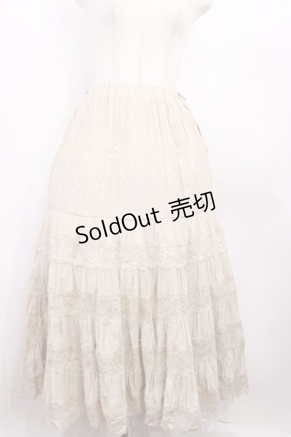 画像1: an another angelus / レース切替ティアードロングスカート Free IVORY H-25-12-22-1011-CA-SK-NS-ZH (1)