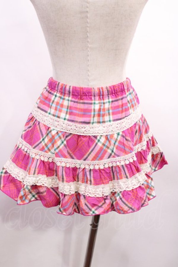 画像2: LIZ LISA / チェックスカート Free ピンク H-25-12-22-1012-LO-SK-NS-ZH (2)