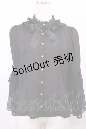 画像: axes femme Kawaii / 3段フリル姫袖ブラウス M ブラック H-25-12-22-1014-AX-BL-NS-ZH