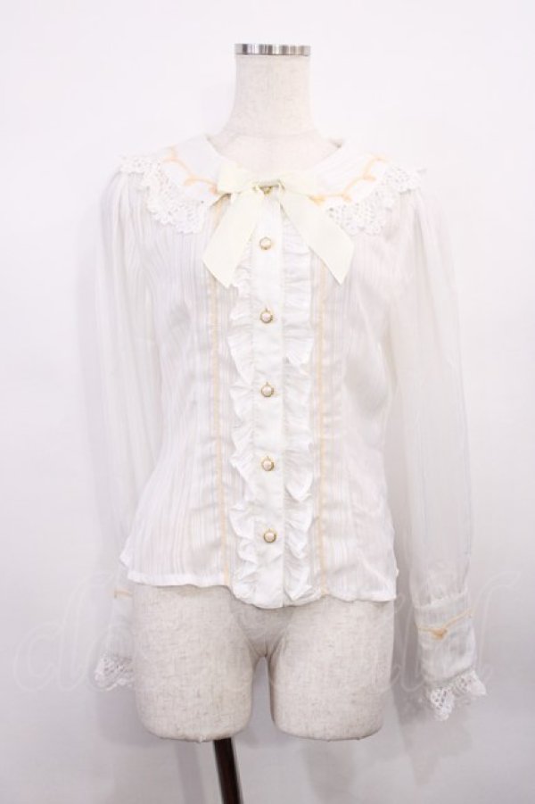 画像1: BABY,THE STARS SHINE BRIGHT / A Little Princess ストライプシフォンブラウス Free オフ H-25-12-22-1016-BA-BL-NS-ZH (1)