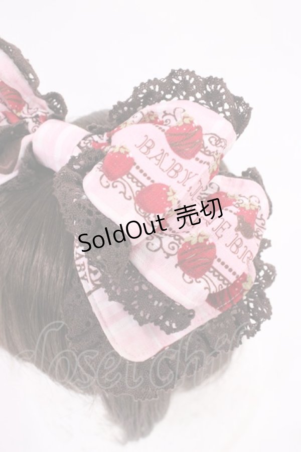 画像2: BABY,THE STARS SHINE BRIGHT / Strawberry Loves Chocolate柄カチューシャ  ピンク H-25-12-22-1035-BA-AC-NS-ZH (2)