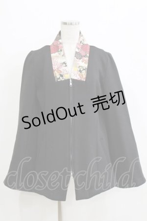 画像: gouk / 着物衿フロントZIP羽織  黒 H-25-12-22-048-GO-TO-KB-ZH