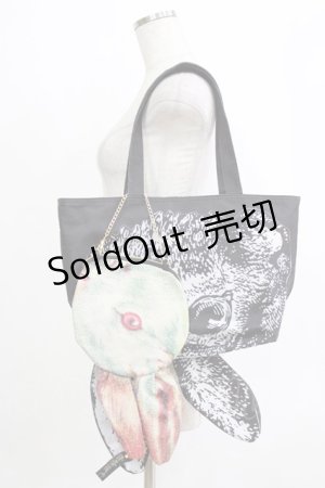 画像: あちゃちゅむ / 黒うさぎトート＆白うさぎミニバッグ   H-25-12-22-055-PU-BG-KB-ZH