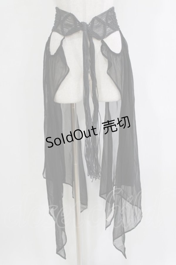 画像1: alice auaa / アラビアンノッテンワークシフォン付ベルト  ブラック H-25-12-22-058-AA-ZA-KB-ZH (1)