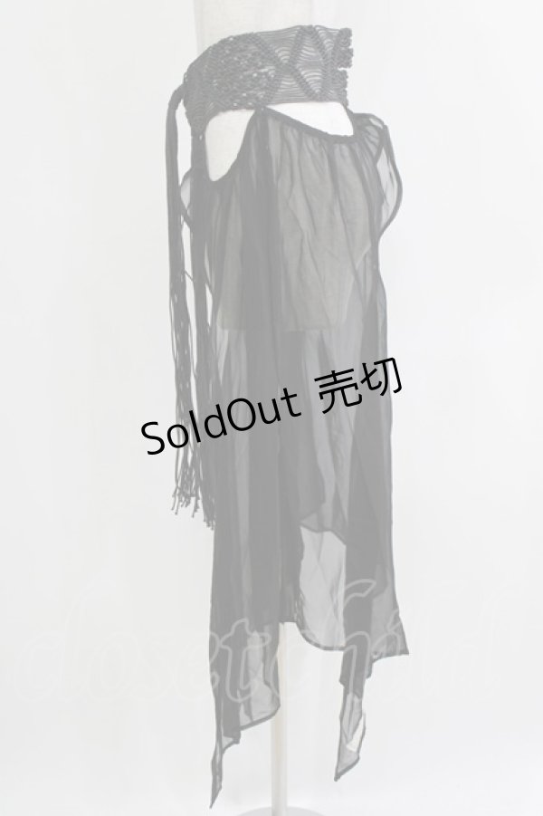 画像2: alice auaa / アラビアンノッテンワークシフォン付ベルト  ブラック H-25-12-22-058-AA-ZA-KB-ZH (2)