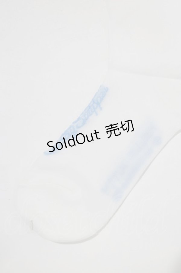 画像2: Candy Stripper / ANGEL【 HELLO KITTY 】SHEER HIGH SOCKS  ホワイト×ブルー H-25-12-22-065-PU-ZA-KB-ZH (2)