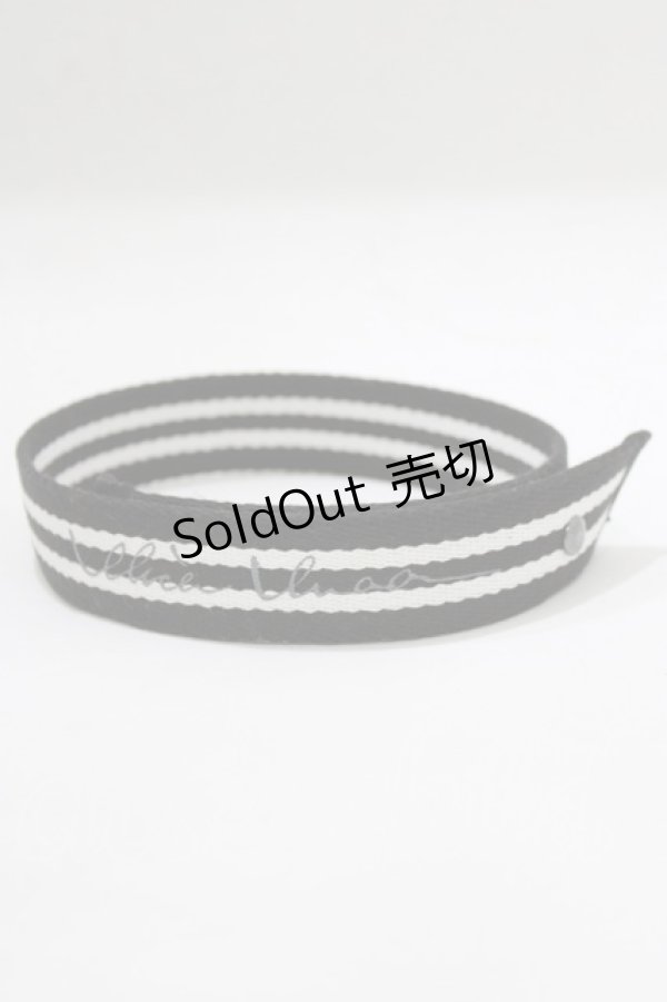 画像1: alice auaa / ロゴプリントストライプチョーカー  ブラック H-25-12-22-066-AA-AC-KB-ZH (1)