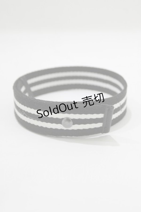 画像2: alice auaa / ロゴプリントストライプチョーカー  ブラック H-25-12-22-066-AA-AC-KB-ZH (2)