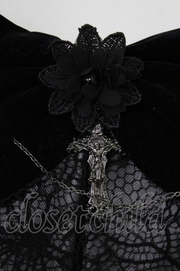 画像4: Chante / 十字架のゴシックリボンブローチ/ヘアクリップ  ブラック H-25-12-22-069-PU-AC-KB-ZH (4)