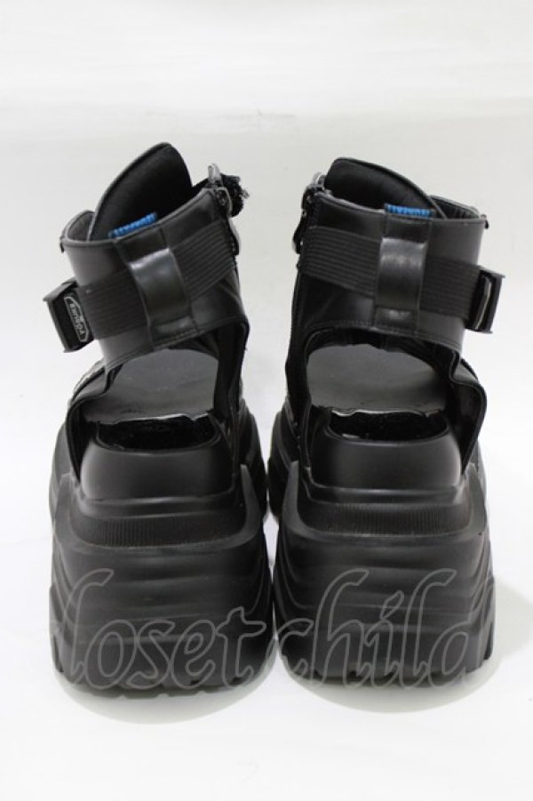 画像3: YOSUKE / 厚底ブーツサンダル L ブラック H-25-12-22-076-PU-SH-KB-ZH (3)