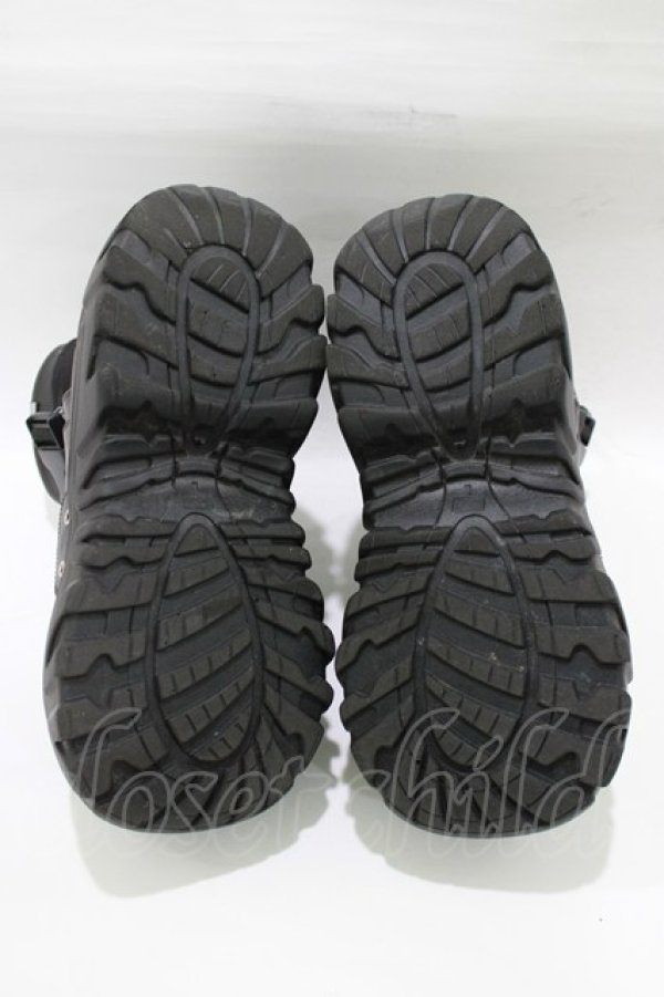 画像4: YOSUKE / 厚底ブーツサンダル L ブラック H-25-12-22-076-PU-SH-KB-ZH (4)