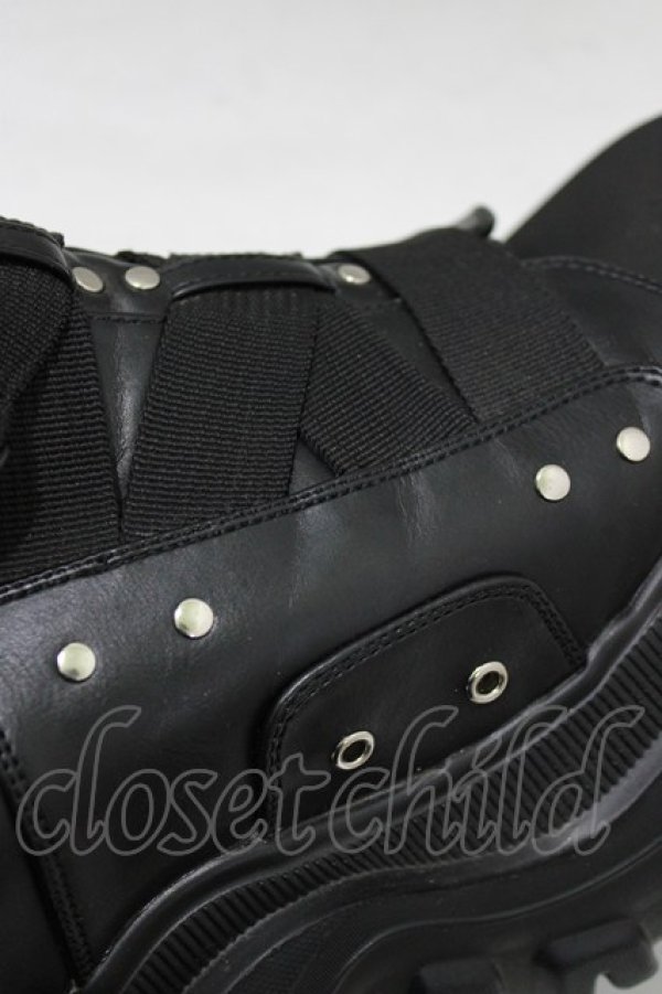 画像5: YOSUKE / 厚底ブーツサンダル L ブラック H-25-12-22-076-PU-SH-KB-ZH (5)