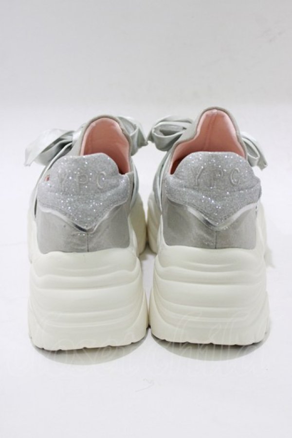 画像3: YOSUKE / 厚底スニーカー L(約24〜24.5cm) リボン/シルバー H-25-12-22-077-PU-SH-KB-ZH (3)