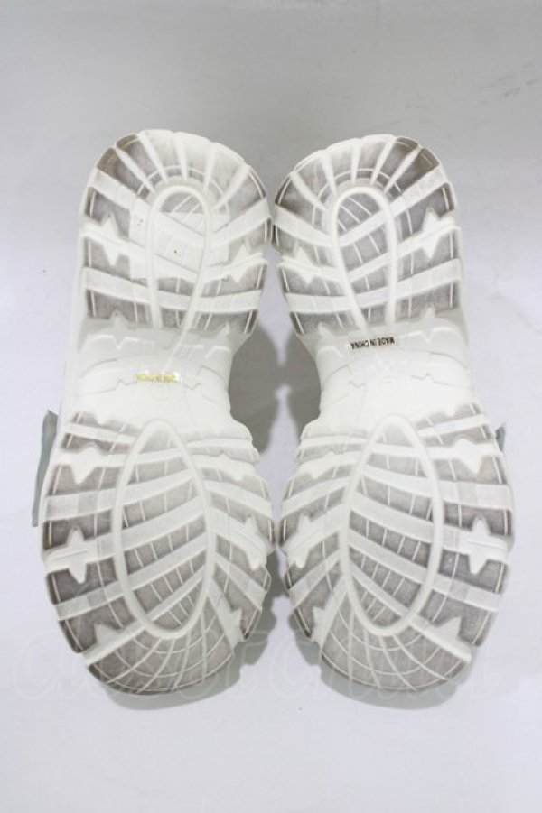 画像4: YOSUKE / 厚底スニーカー L(約24〜24.5cm) リボン/シルバー H-25-12-22-077-PU-SH-KB-ZH (4)