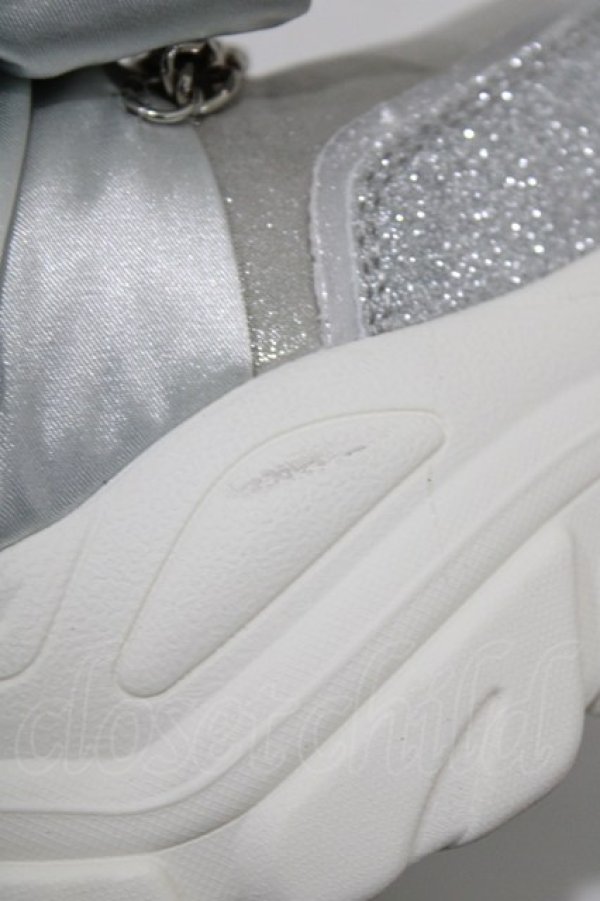 画像6: YOSUKE / 厚底スニーカー L(約24〜24.5cm) リボン/シルバー H-25-12-22-077-PU-SH-KB-ZH (6)