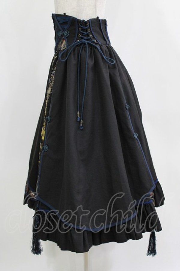 画像2: Ozz oneste / 朧藤スカート  ブラック×ネイビー H-25-12-22-009-OO-SK-KB-ZH (2)