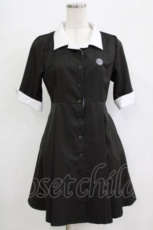 画像: HELL CAT PUNKS / シャツワンピース  黒×白 H-25-12-22-015-PU-OP-KB-ZH