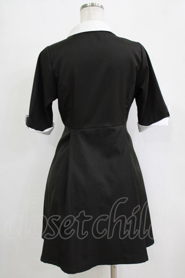 画像3: HELL CAT PUNKS / シャツワンピース  黒×白 H-25-12-22-015-PU-OP-KB-ZH (3)