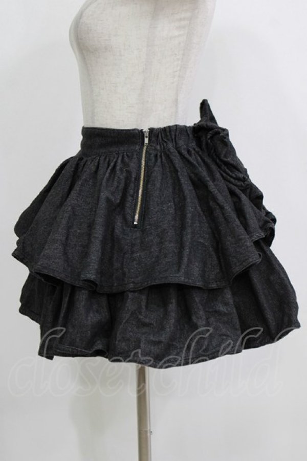 画像2: Starry / フリルデニムミニスカート  ブラック H-25-12-22-017-PU-SK-KB-ZH (2)