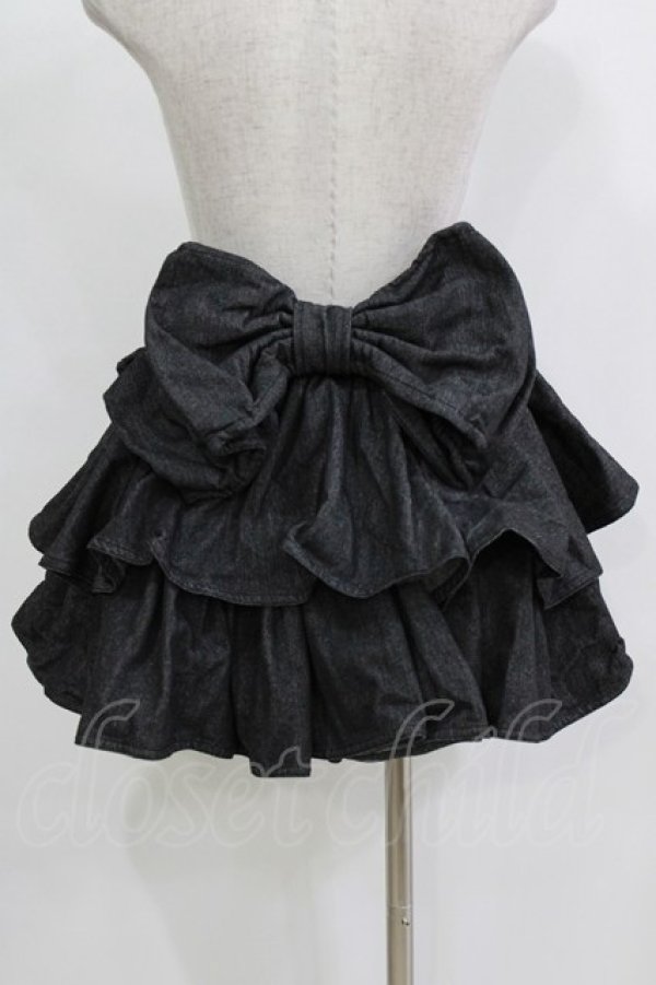 画像3: Starry / フリルデニムミニスカート  ブラック H-25-12-22-017-PU-SK-KB-ZH (3)