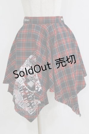 画像: SEX POT ReVeNGe / プリントイレギュラースカート  チェック H-25-12-22-020-SP-SK-KB-ZH