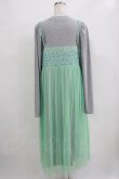 画像3: Candy Stripper / LINGERIE LAYERED DRESS  グレー×ミント H-25-12-22-021-PU-OP-KB-ZH (3)