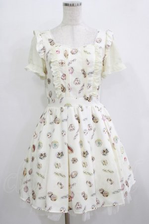 画像: Secret Honey / スウィーツ柄ワンピース Free アイボリー H-25-12-23-1022-CA-OP-NS-ZH