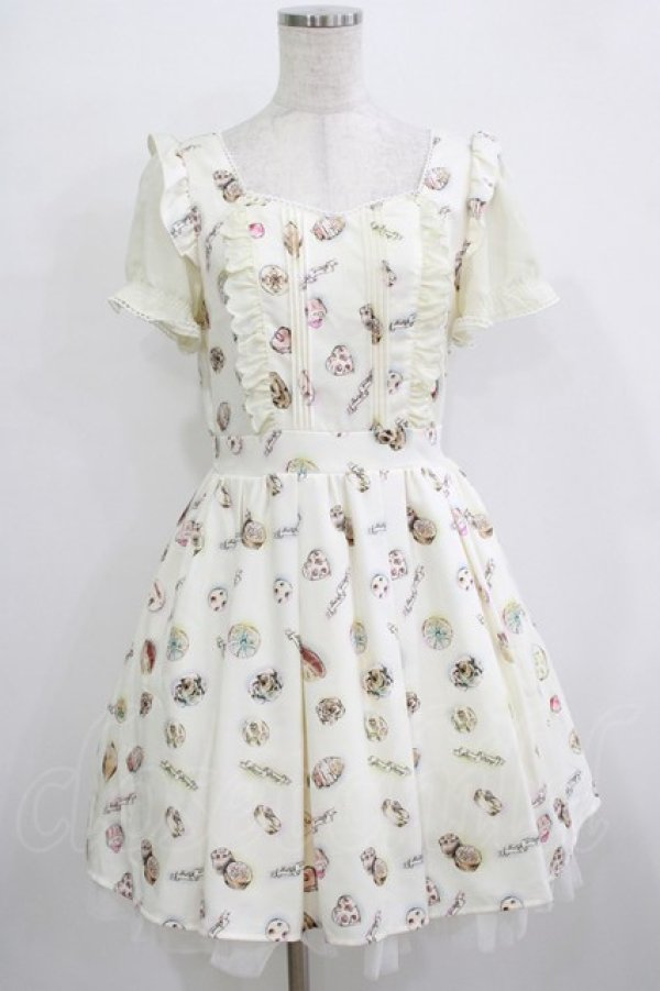 画像1: Secret Honey / スウィーツ柄ワンピース Free アイボリー H-25-12-23-1022-CA-OP-NS-ZH (1)