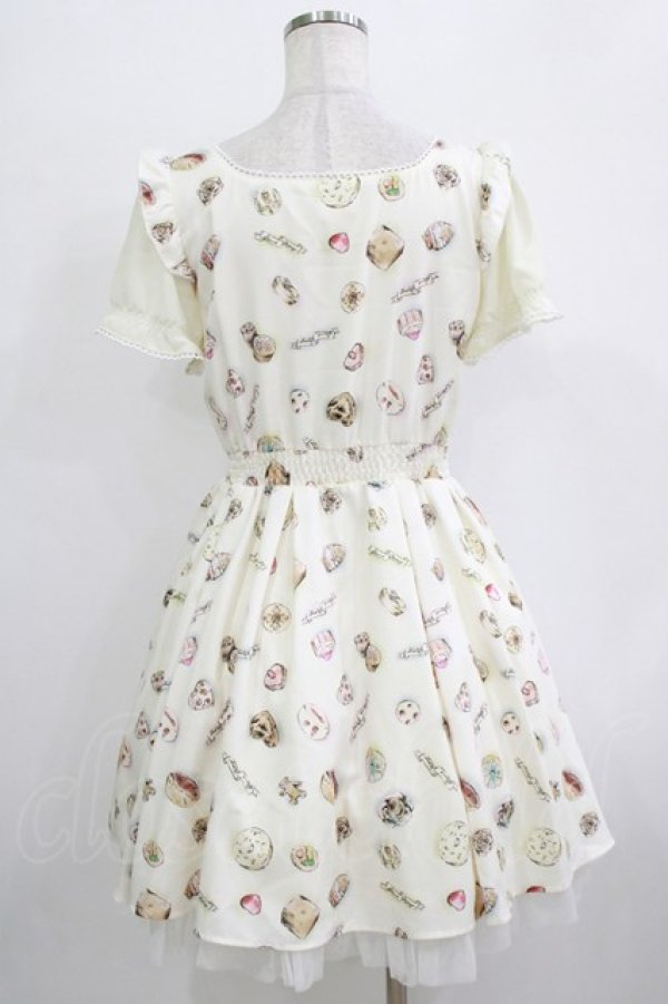 画像3: Secret Honey / スウィーツ柄ワンピース Free アイボリー H-25-12-23-1022-CA-OP-NS-ZH (3)