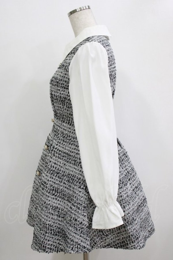 画像2: evelyn / ツイードワンピース Free ブラック H-25-12-23-1023-LO-OP-NS-ZH (2)