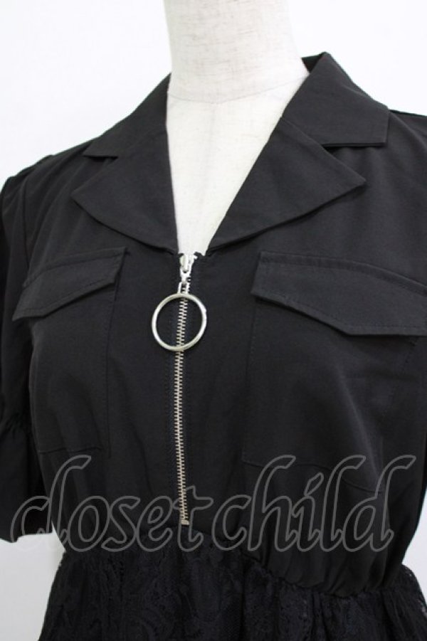 画像5: Jamie エーエヌケー / レースドッキングワンピース M ブラック H-25-12-23-1025-LO-OP-NS-ZH (5)