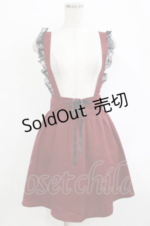 画像: Ank Rouge / スピンドルサスペンダースカート M ワイン H-25-12-23-1028-CA-SK-NS-ZH