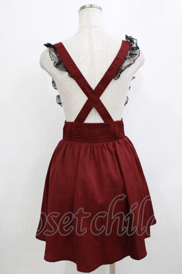 画像3: Ank Rouge / スピンドルサスペンダースカート M ワイン H-25-12-23-1028-CA-SK-NS-ZH (3)