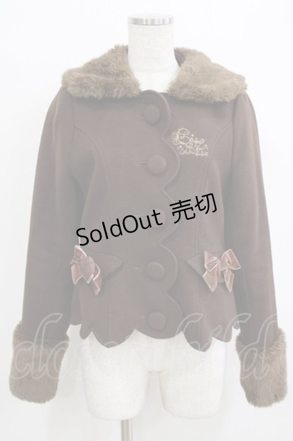 画像1: BABY,THE STARS SHINE BRIGHT / スカラップショートジャケット Free ブラウン H-25-12-23-1032-BA-CO-NS-ZH (1)