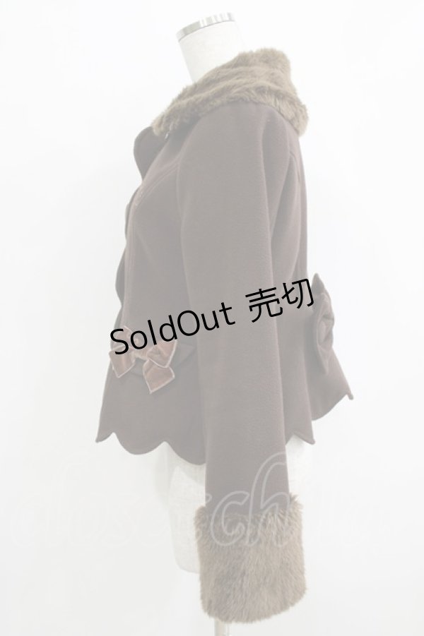 画像2: BABY,THE STARS SHINE BRIGHT / スカラップショートジャケット Free ブラウン H-25-12-23-1032-BA-CO-NS-ZH (2)