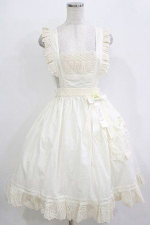 画像: 胡桃木（海外ロリータブランド） / エプロンスカート L 生成り H-25-12-23-1034-LO-OP-NS-ZH