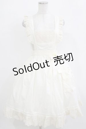 画像: 胡桃木（海外ロリータブランド） / エプロンスカート L 生成り H-25-12-23-1034-LO-OP-NS-ZH