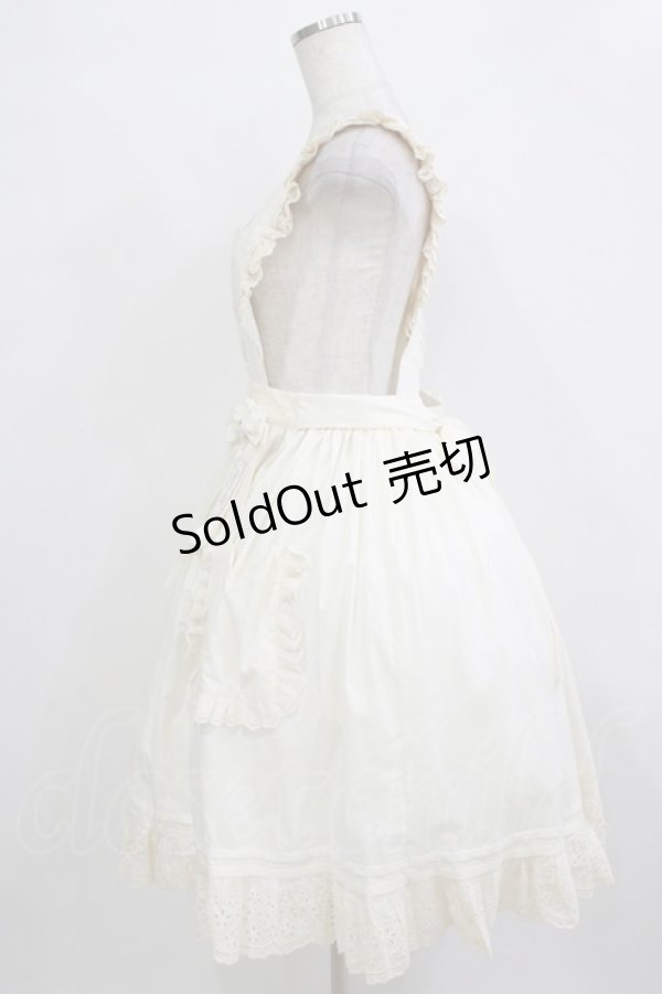 画像2: 胡桃木（海外ロリータブランド） / エプロンスカート L 生成り H-25-12-23-1034-LO-OP-NS-ZH (2)