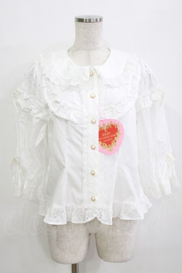 画像1: BABY,THE STARS SHINE BRIGHT / レーシィフローラルブラウス Free オフ白 H-25-12-23-1042-BA-BL-NS-ZH (1)
