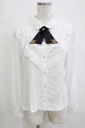 画像: axes femme POETIQUE / リボンタイ付フリルブラウス M オフ H-25-12-23-1043-AX-BL-NS-ZH