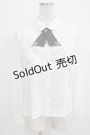 画像: axes femme POETIQUE / リボンタイ付フリルブラウス M オフ H-25-12-23-1043-AX-BL-NS-ZH