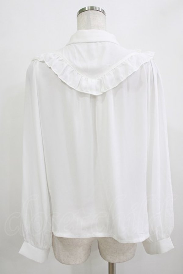 画像3: axes femme POETIQUE / リボンタイ付フリルブラウス M オフ H-25-12-23-1043-AX-BL-NS-ZH (3)