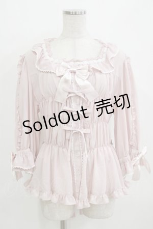 画像: metamorphose / 【プラスサイズ】スクエアあきフリルブラウス（五分袖） プラスサイズ ピンク H-25-12-23-1049-ME-BL-NS-ZH