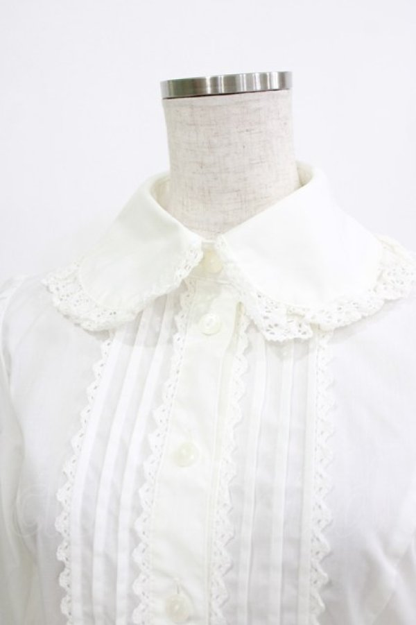 画像4: Innocent World / トーションレース丸衿ブラウス M オフ H-25-12-23-1050-IW-BL-NS-ZH (4)