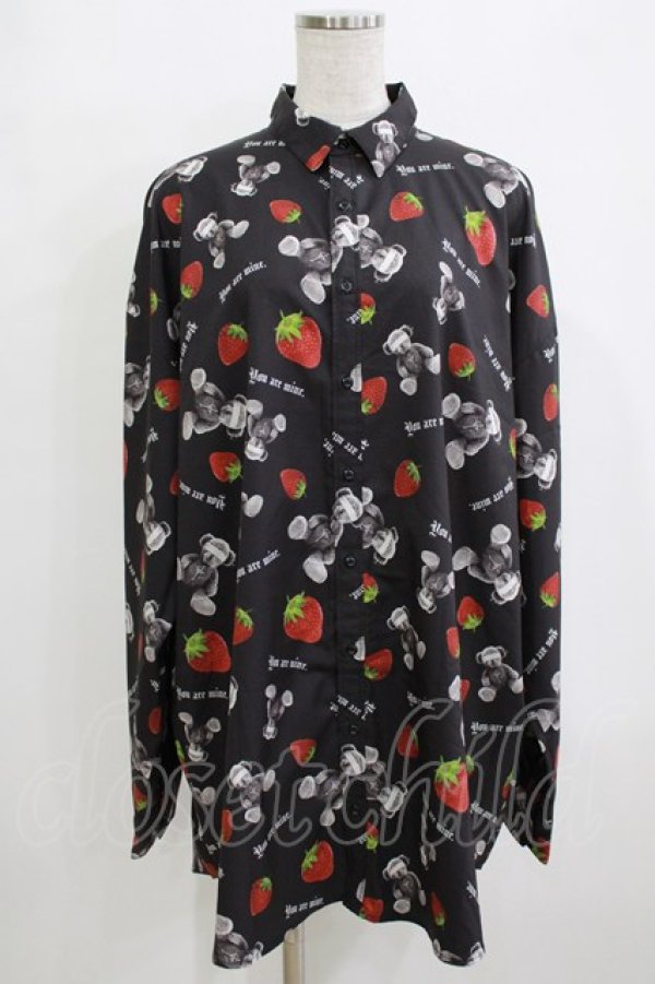 画像1: Jamie エーエヌケー / ストロベリーベアビッグシャツ M ブラック H-25-12-23-1055-LO-BL-NS-ZH (1)