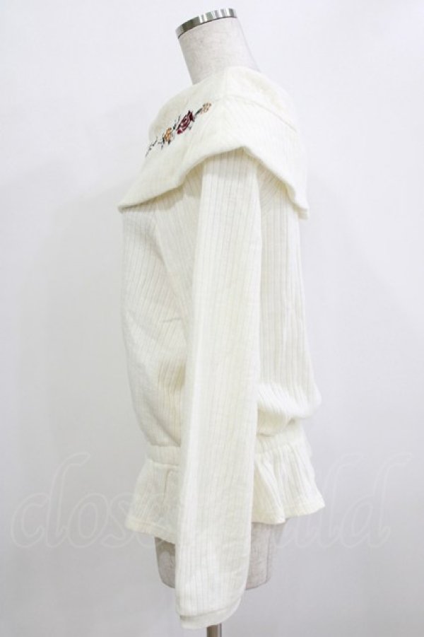 画像2: axes femme / 襟刺繍オフショルプルオーバー M オフ H-25-12-23-1058-AX-TO-NS-ZH (2)